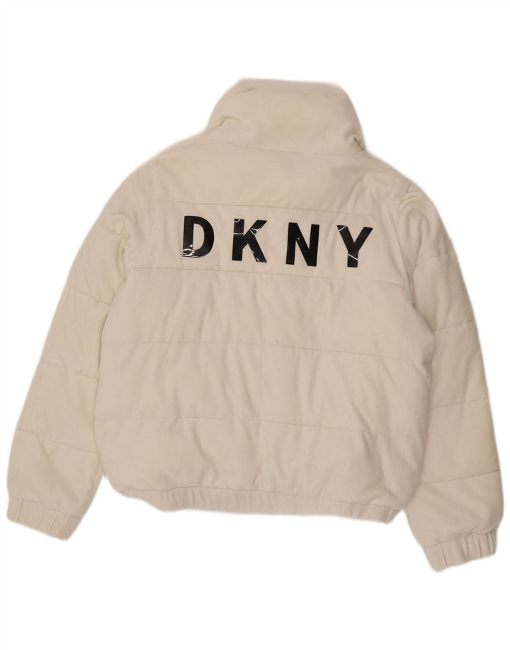 Dkny Veste matelassée graphique pour femme UK 16 Grand coton blanc