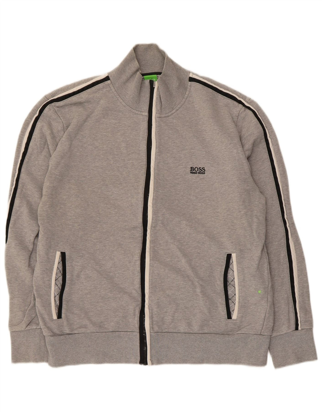 Hugo Boss Hommes Survêtement Top Jacket Large Gris Rayé Coton