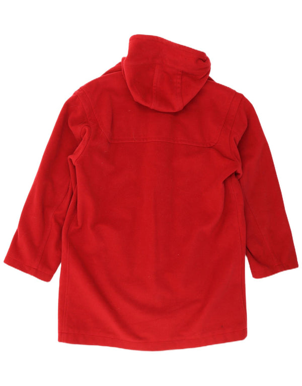 Sisley Duffle-coat surdimensionné à capuche pour femme UK 16 Large Rouge Laine