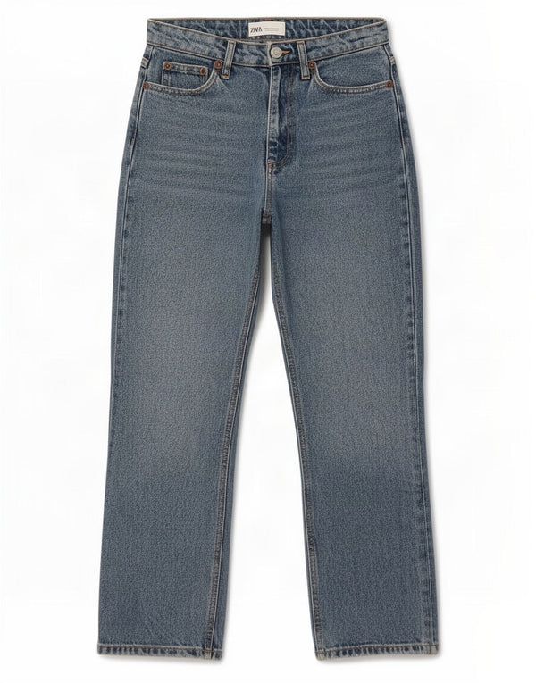 Zara Jeans Bootcut Femme EU 36 XS W26 L26 Bleu Coton