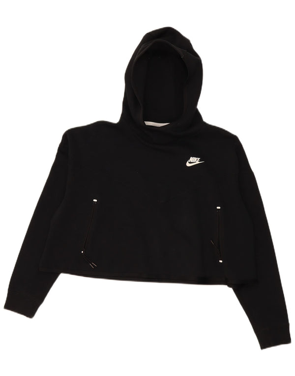 Nike Femme Crop Oversize Sweat à capuche UK 10 Petit Noir Coton