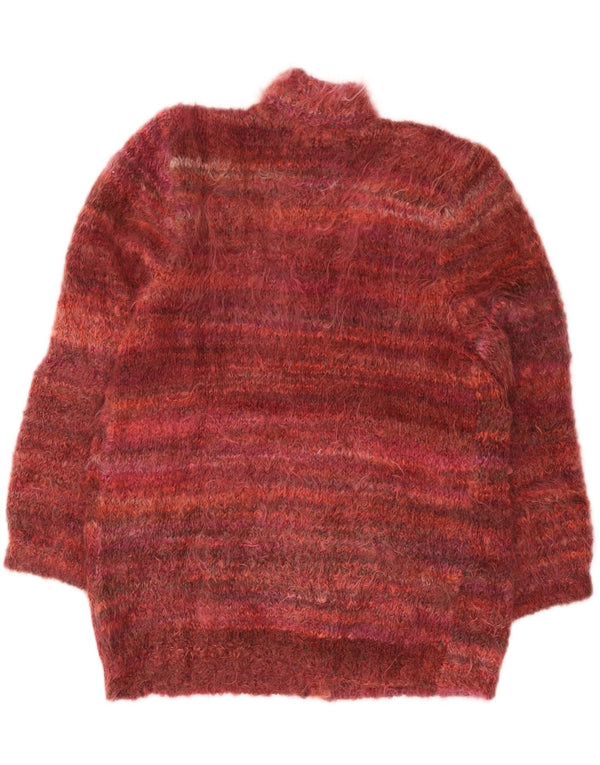 vintage Femmes Surdimensionné Cardigan Pull UK 18 XL Bourgogne