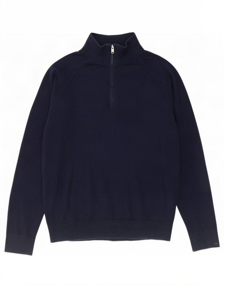 Gap Pull Col Zippé Homme Grand Bleu Marine Coton