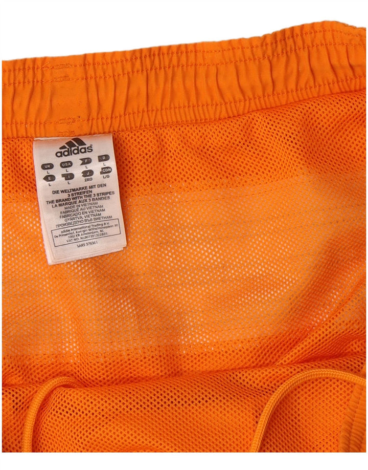 ADIDAS Short de bain graphique pour hommes en polyester color block grand orange