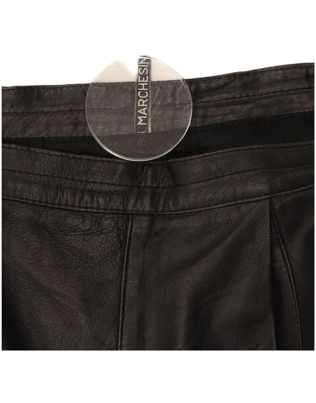 jupe en cuir femme vintage W28 Noir moyen