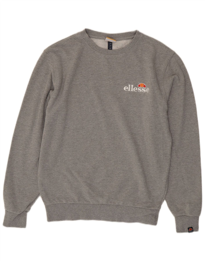 Ellesse Sweat-shirt graphique pour femme UK 14 Large Gris Coton