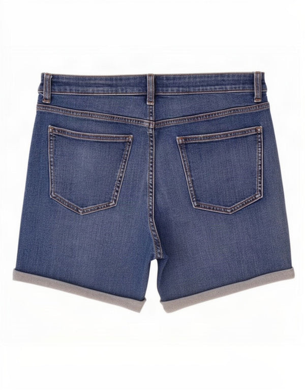Marks & Spencer Short en jean Boyfriend pour femme UK 12 Medium W30 Bleu Coton