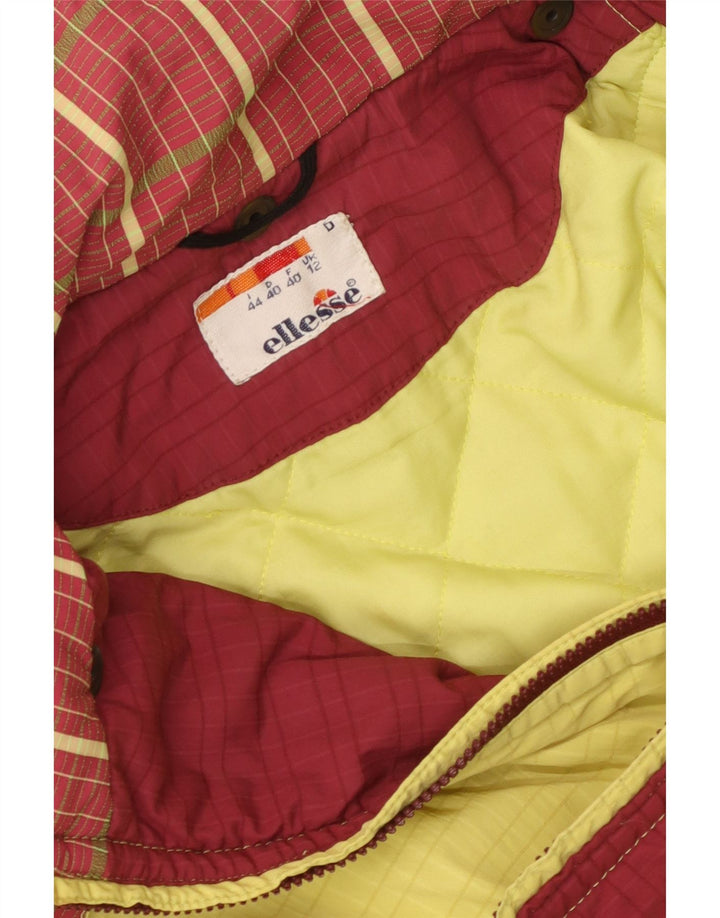 Ellesse Veste coupe-vent à capuche pour femme UK 12 Medium Yellow Colourblock