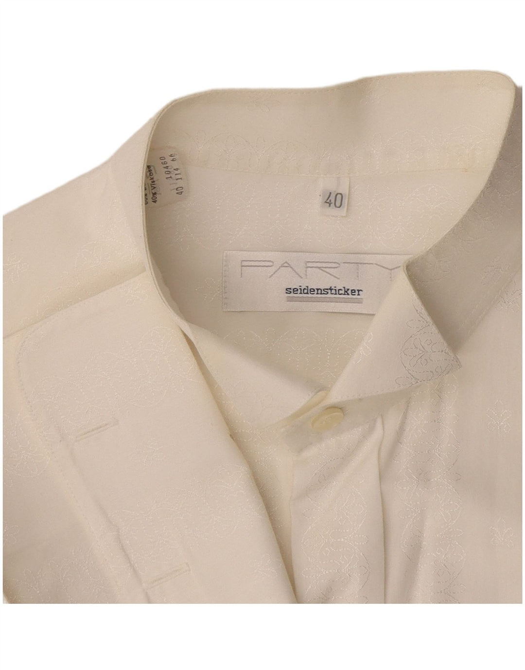 Seidensticker Chemise formelle pour homme Taille 40 Coton floral blanc moyen