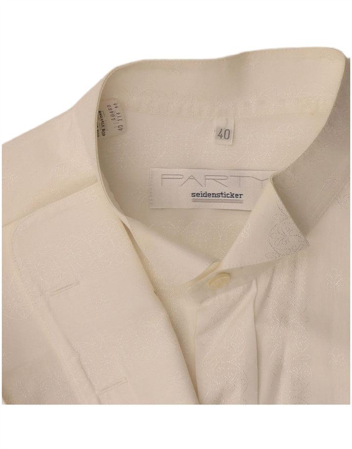 Seidensticker Chemise formelle pour homme Taille 40 Coton floral blanc moyen