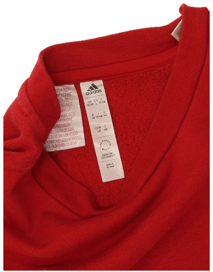Adidas Sweatshirt Jumper Garçon 13-14 ans Rouge Coton