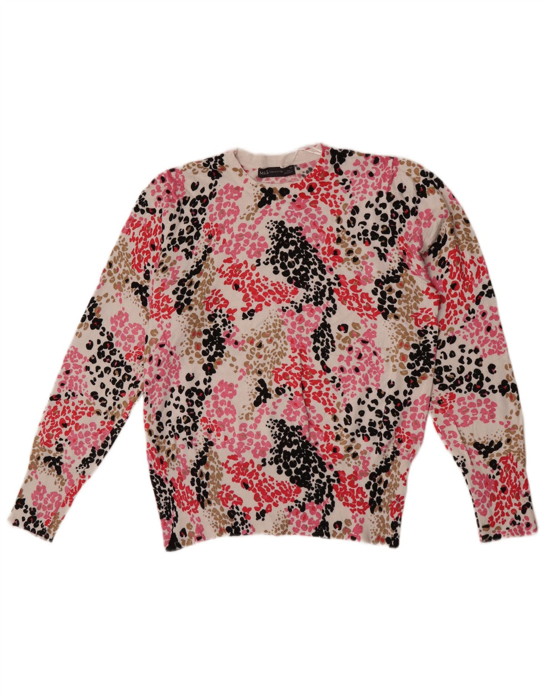 Marks & Spencer Pull ras du cou pour femme UK 14 Large Multicolore