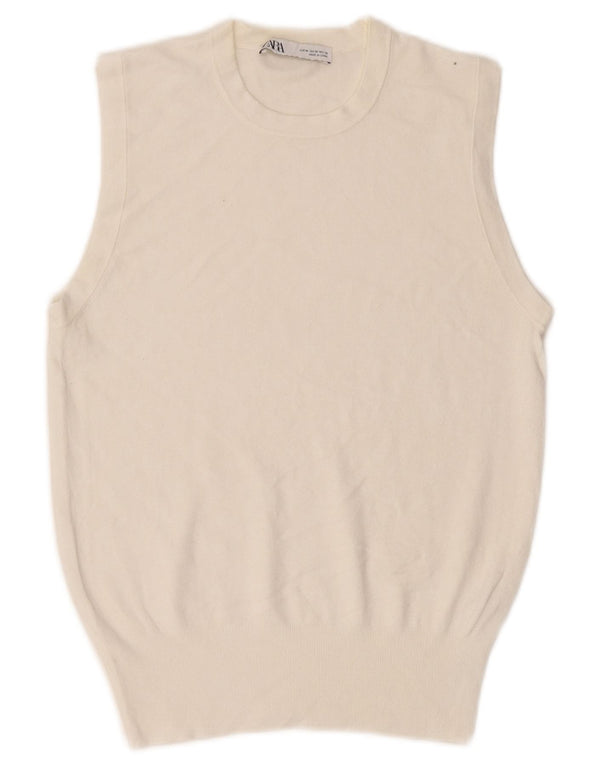 Zara Femme Débardeur UK 12 Medium Off White Viscose