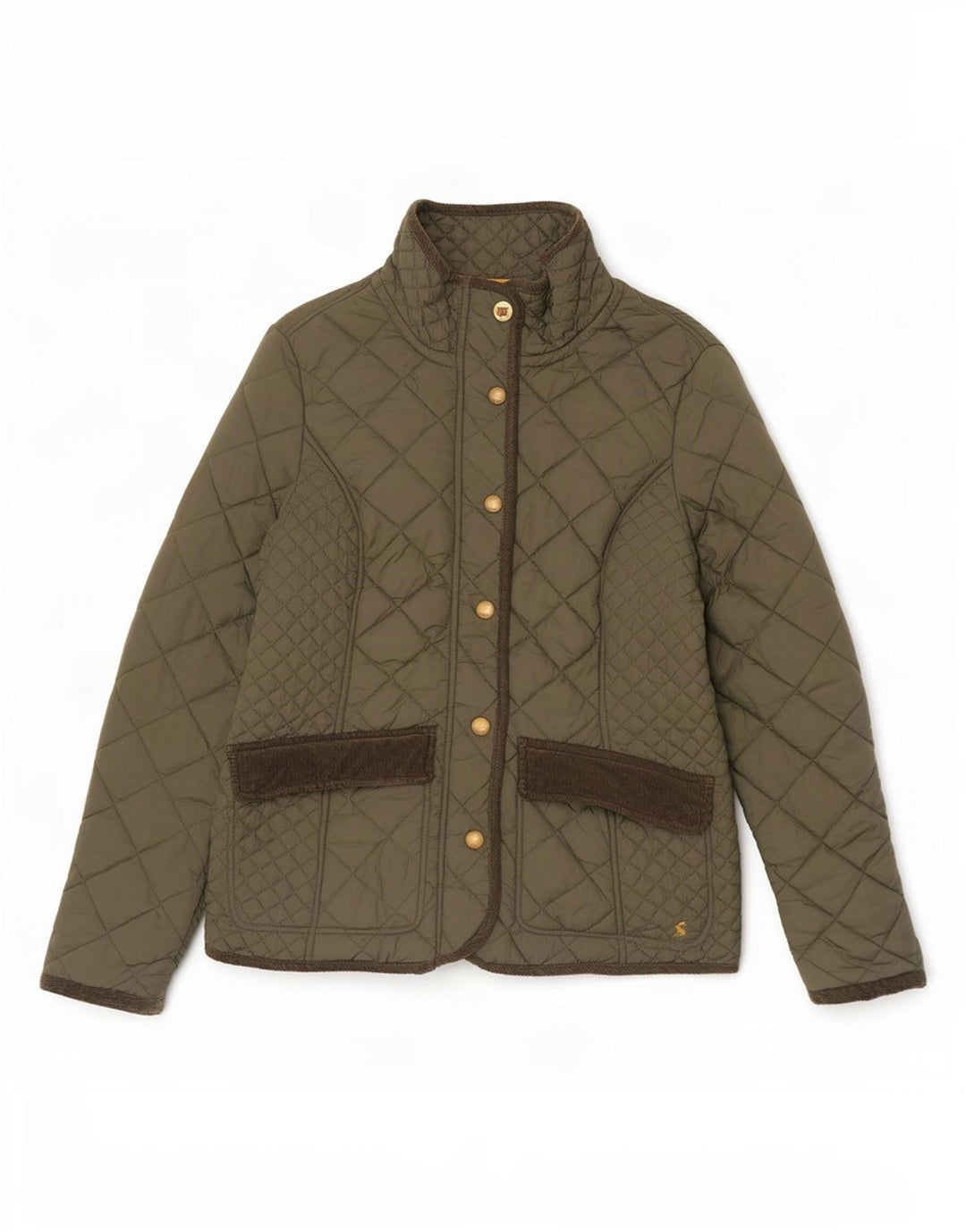 Joules Veste matelassée pour femme UK 12 Coton kaki moyen