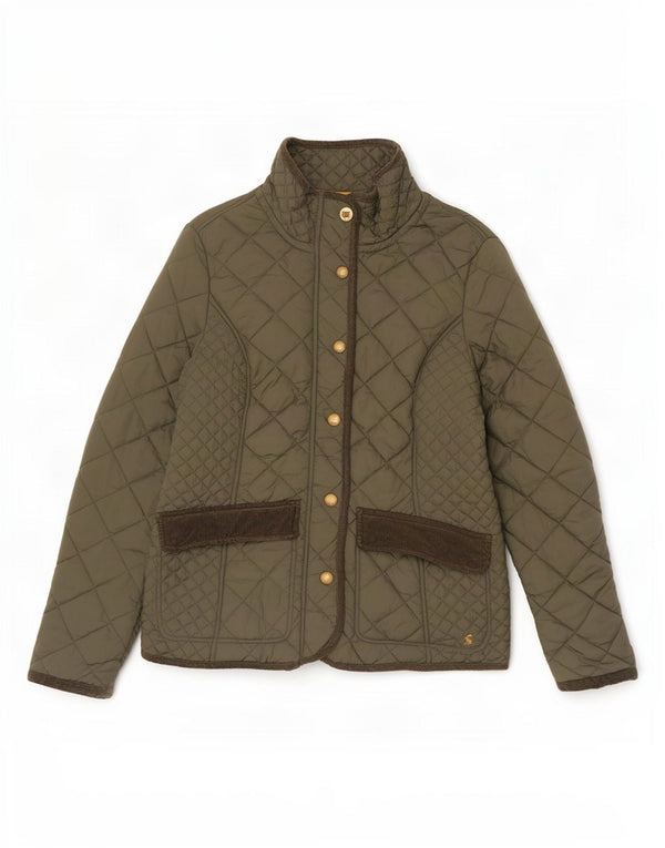 Joules Veste matelassée pour femme UK 12 Coton kaki moyen