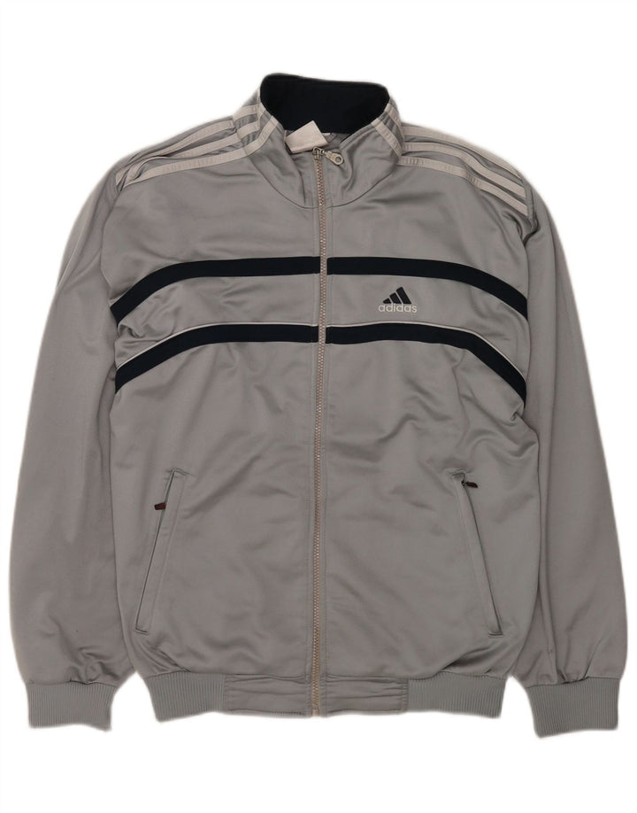 Adidas Veste de survêtement graphique pour homme Taille L Gris Colorblock Polyester