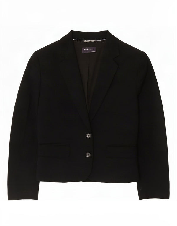 Marks & Spencer Veste blazer à 2 boutons pour femme UK 14 Noir moyen Polyester