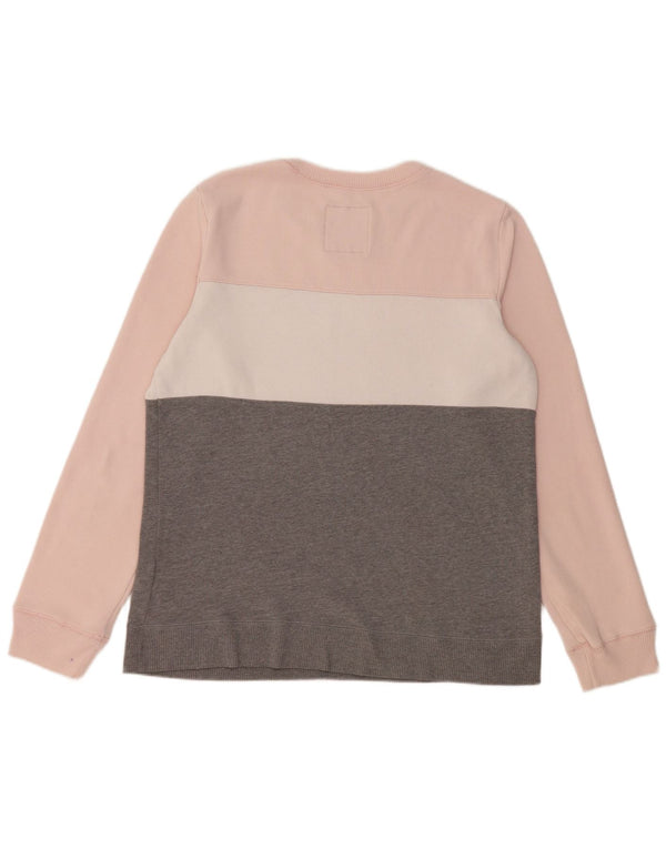 HOLLISTER Sweat-shirt graphique pour femme UK 16 Large Gris Colorblock