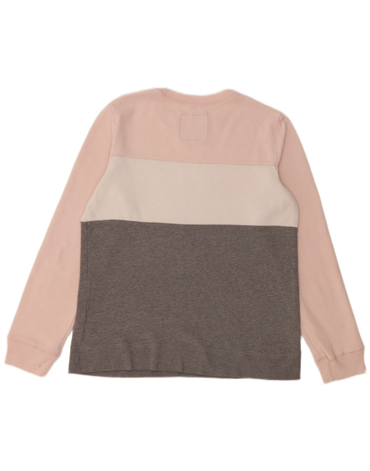 HOLLISTER Sweat-shirt graphique pour femme UK 16 Large Gris Colorblock