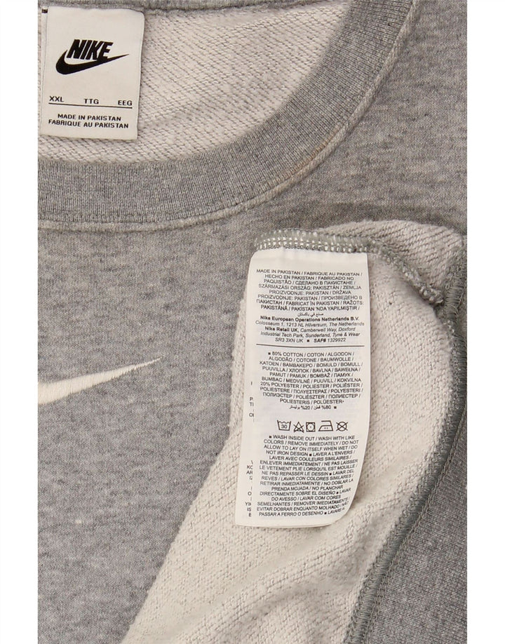 NIKE Sweat-shirt coupe ample pour homme 2XL Gris Coton