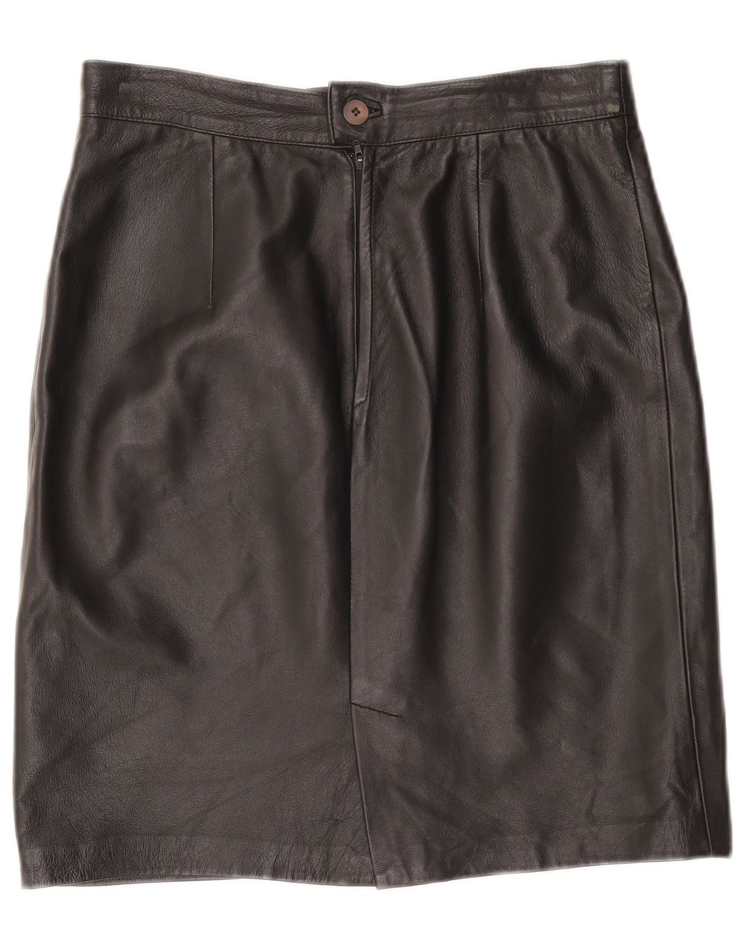 jupe en cuir femme vintage IT 46 Large W32 Cuir Noir