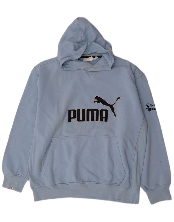Puma Pull à capuche graphique XL homme bleu coton