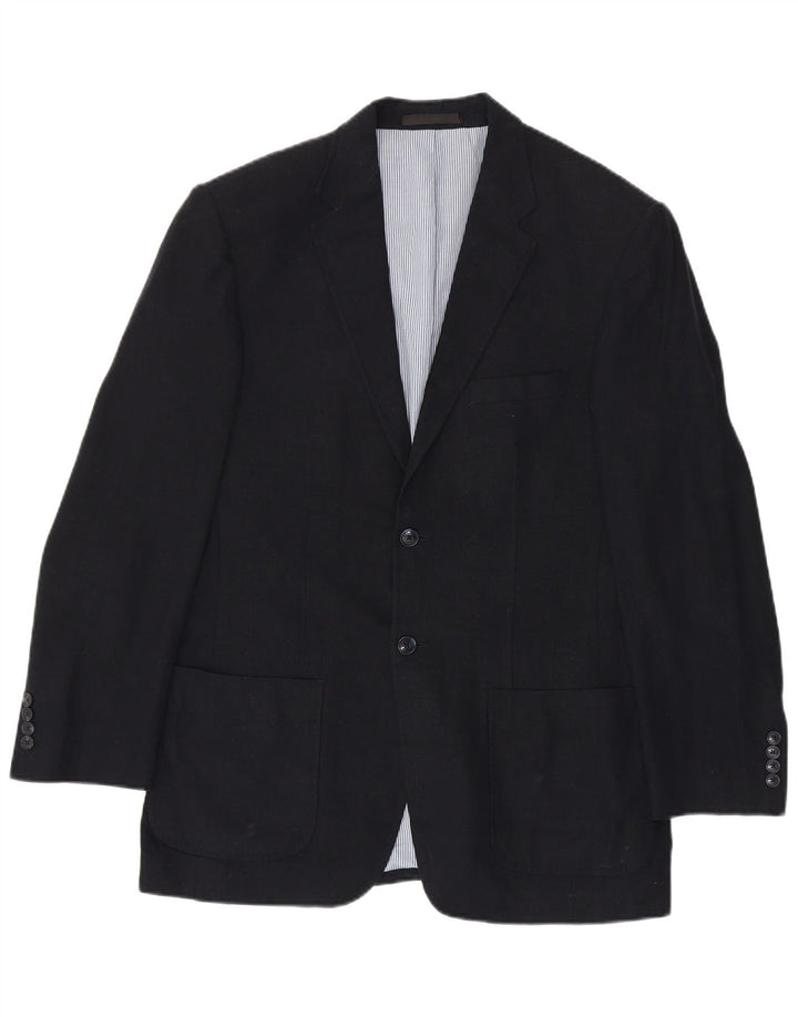 Marks & Spencer Veste blazer à 2 boutons pour homme UK 38 Bleu marine moyen Lin