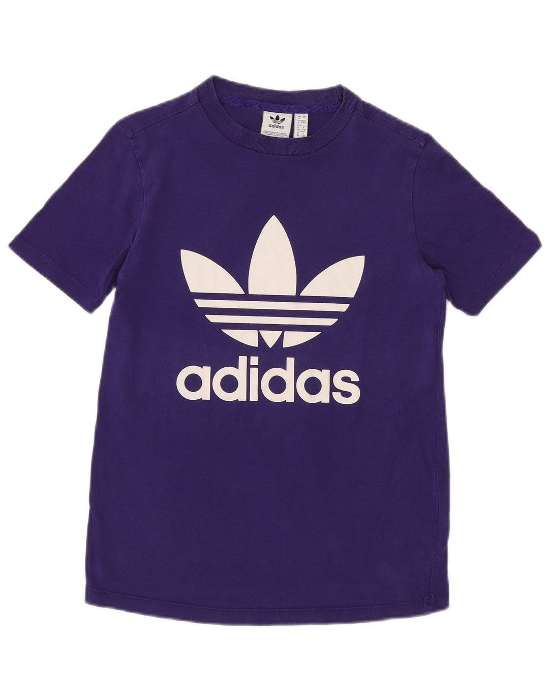 ADIDAS T-shirt graphique pour femme UK 4 XS Violet Coton