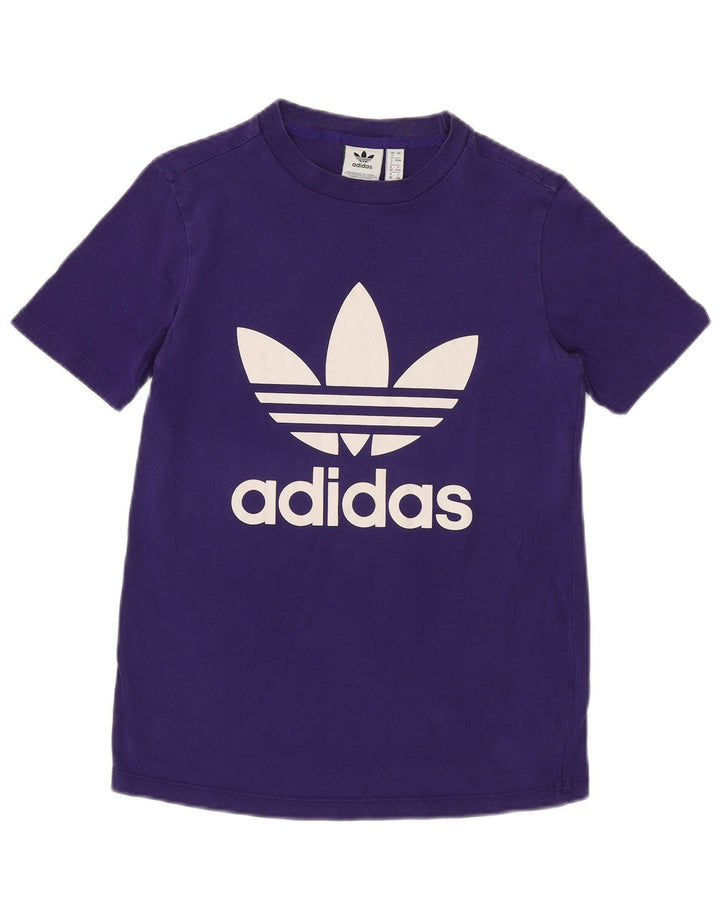 ADIDAS T-shirt graphique pour femme UK 4 XS Violet Coton