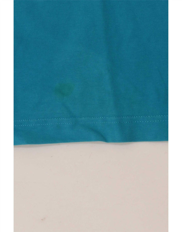 Adidas T-Shirt Femme Top UK 12 Bleu Moyen Coton