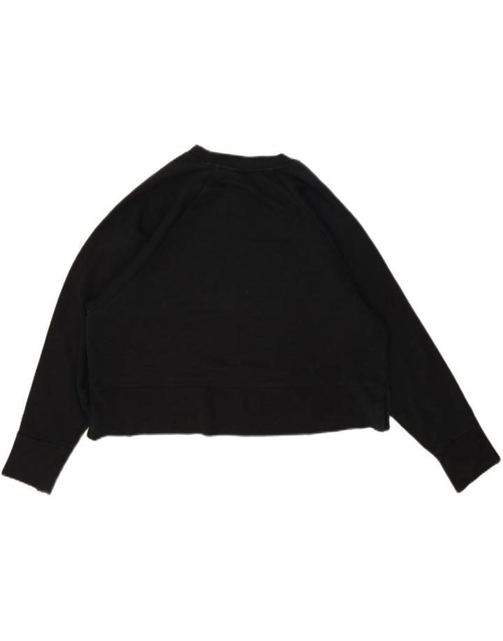 Nike Femme Dri Fit Crop Sweat-shirt surdimensionné UK 16 Grand Noir
