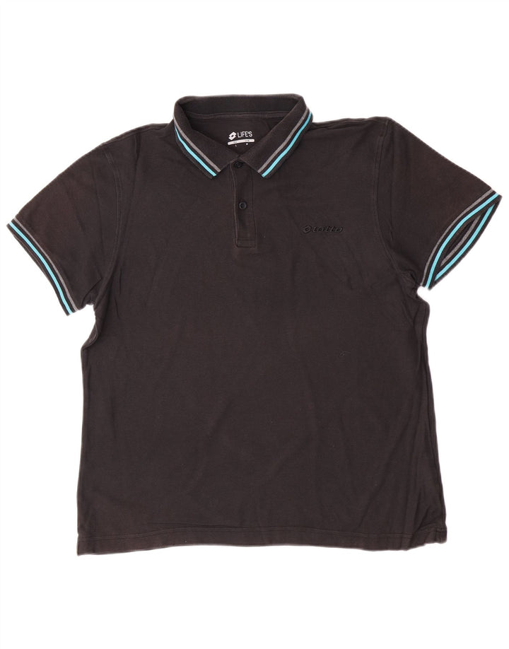 Polo Homme Lotto Coton Noir Moyen