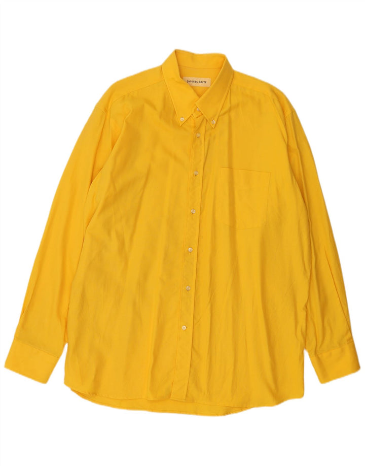 Jacque Britt Chemise Homme Taille 44 XL Coton Jaune