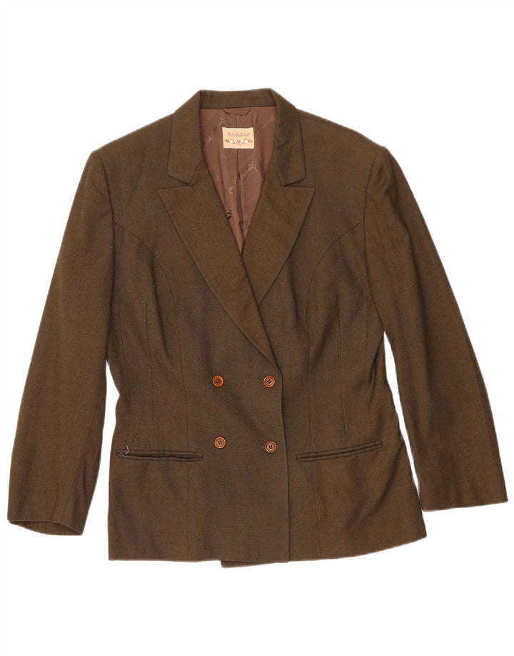 Brooksfield Veste Blazer Double Boutonnage Femme IT 44 Kaki Moyen Viscose