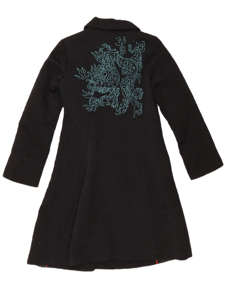 Desigual Manteau Femme EU 40 Moyen Noir Géométrique Coton