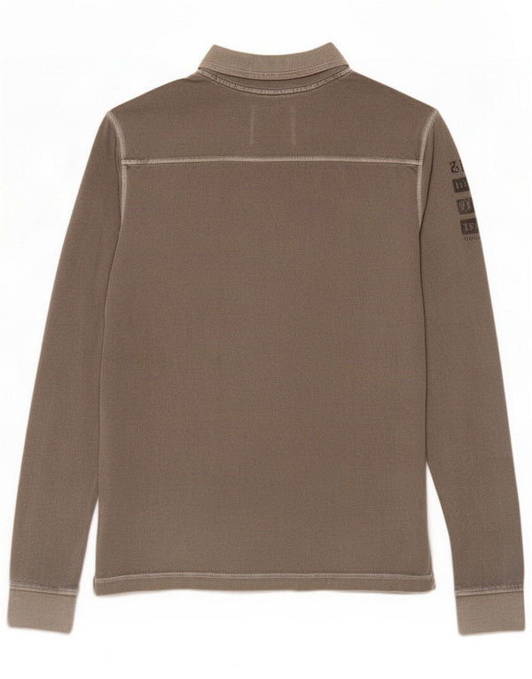 Aeronautica Militare Polo de rugby à manches longues pour homme Gris moyen