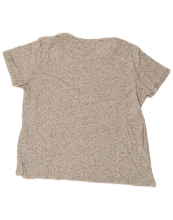 Eddie Bauer T-Shirt Femme Top UK 18 XL Gris Moucheté Coton