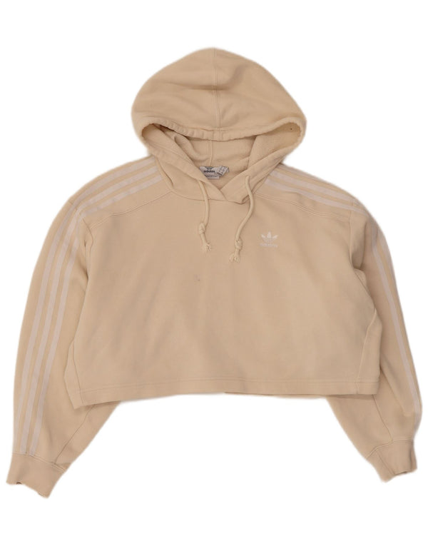 Adidas Pull à capuche surdimensionné pour femme UK 6 XS Coton beige