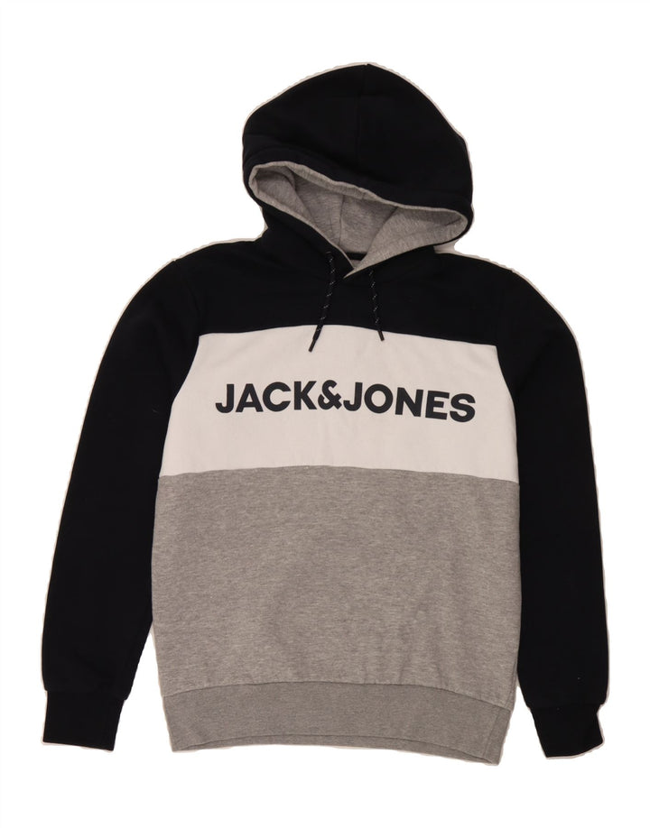 JACK & JONES Mens Graphic Hoodie Jumper Medium Multicoloured Colourblock Vintage Jack & Jones and Second-Hand Jack & Jones from Messina Hembry 
