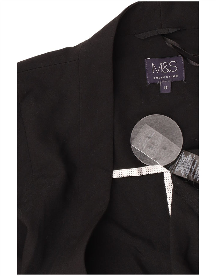 Marks & Spencer Veste blazer ouverte pour femme UK 16 Large Noir Polyester