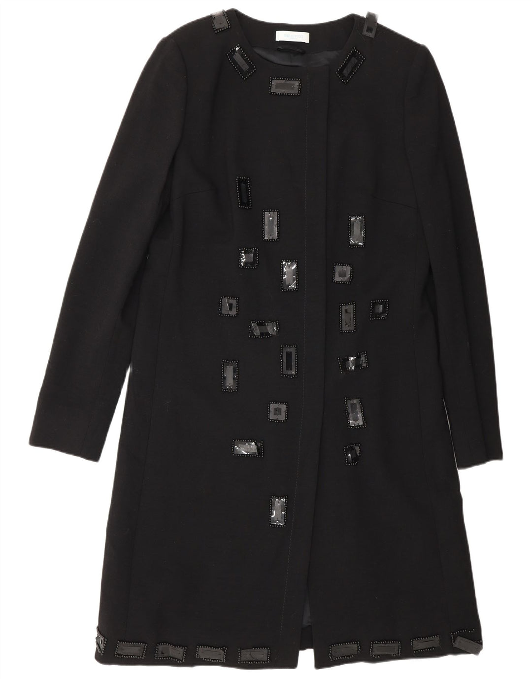 Emilio Pucci Veste blazer longue pour femme UK 14 Laine vierge noire moyenne