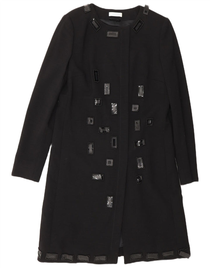 Emilio Pucci Veste blazer longue pour femme UK 14 Laine vierge noire moyenne
