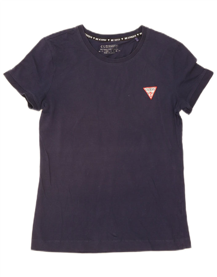 Guess T-Shirt Femme UK 12 Bleu Marine Moyen