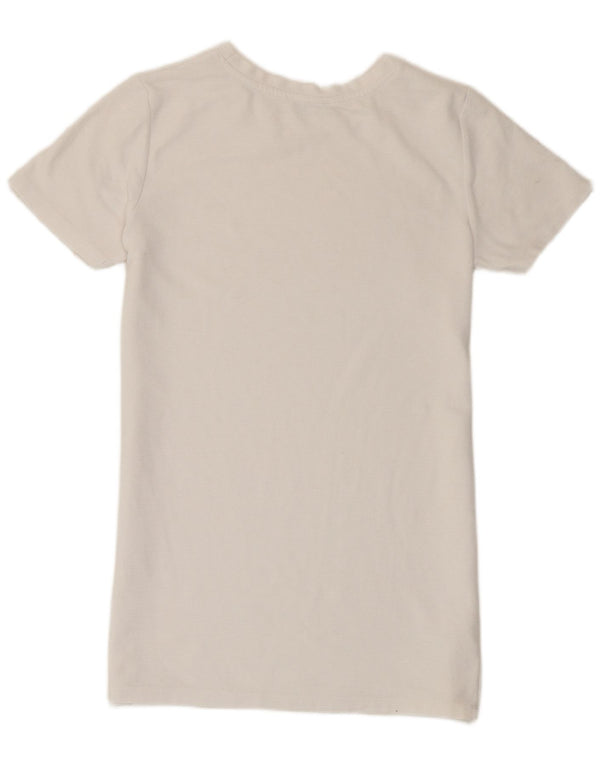 Zara T-Shirt Femme Top UK 10 Petit Coton Blanc