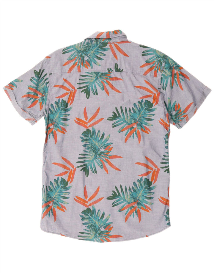 JACK & JONES Chemise à Manches Courtes Homme Gris Moyen Floral Coton