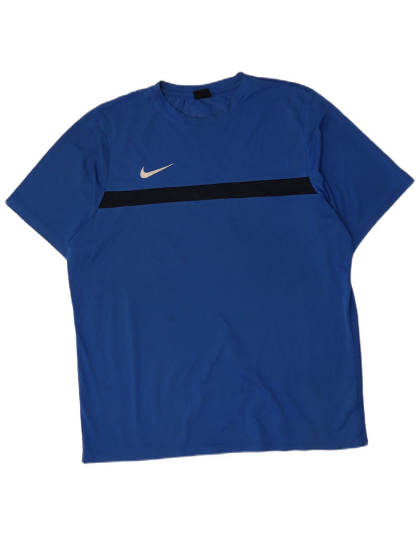 NIKE T-shirt Dri Fit pour homme en polyester color block 2XL Bleu