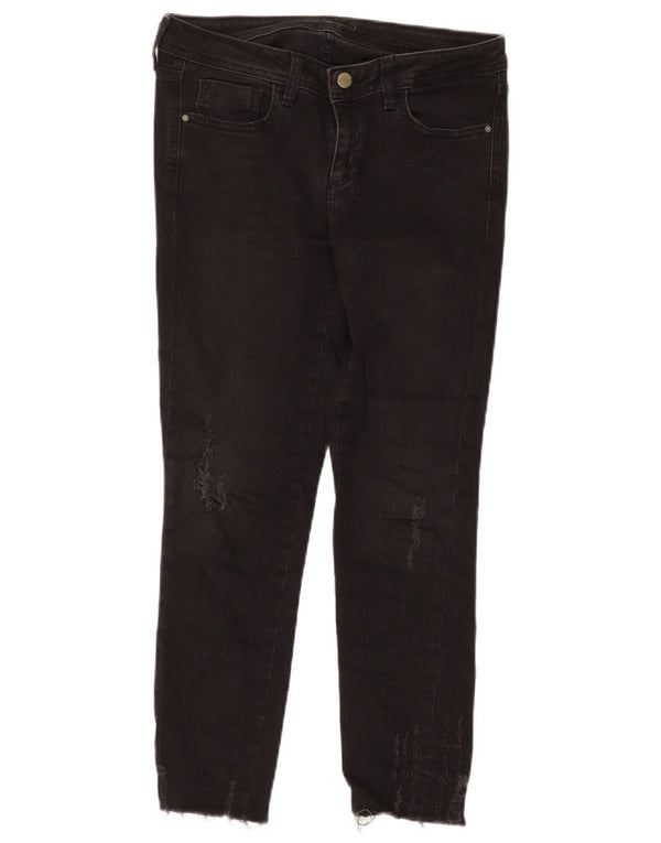 Zara Jean slim en détresse pour femme EU 38 Small W28 L26 Coton noir