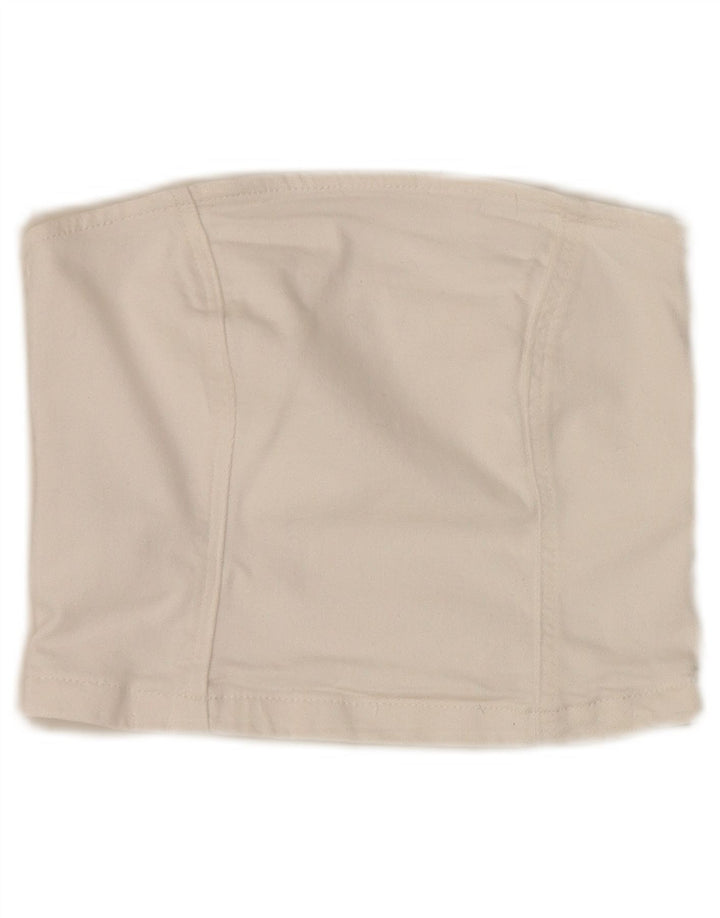 Mango Femme Corset Top UK 4 XS Blanc Coton