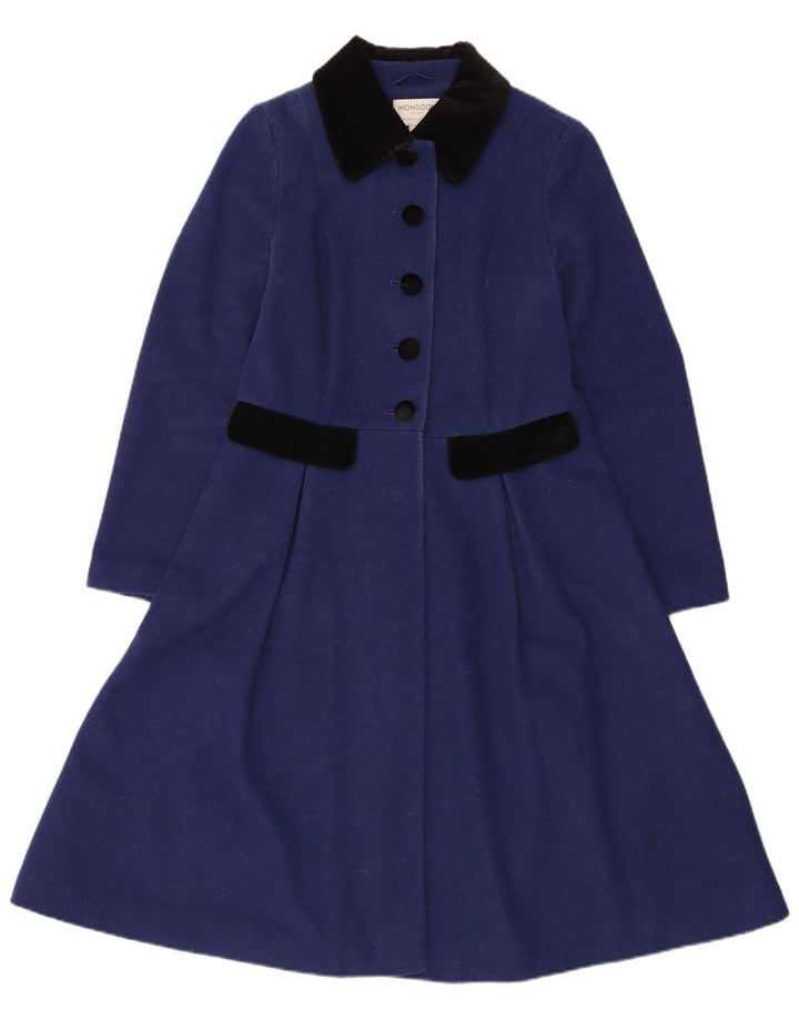 Monsoon Pardessus Femme UK 10 Petit Bleu Colorblock