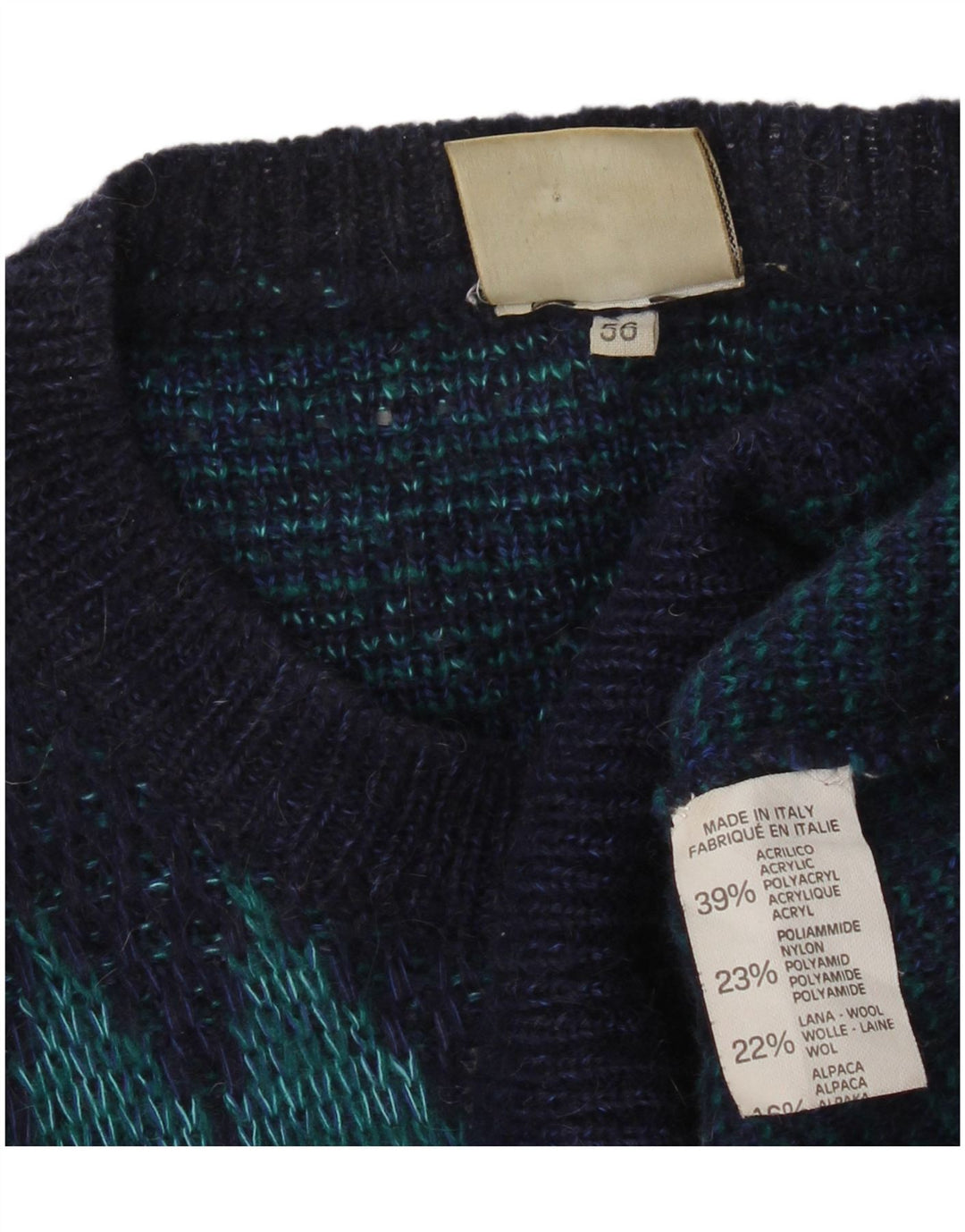 4 CASTELLA Pull Col Bateau Homme IT 56 XL Bleu Marine Géométrique